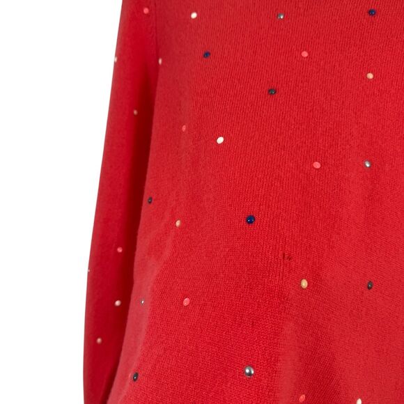 LK Bennett TK Jade Sweater Flamingo Orange Wool Cashmere Preppy NWT Women Medium - Picture 8 of 8